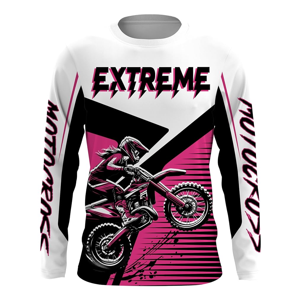 Amazon.com: Pink Motocross Jersey Upf30+ Personalized Dirt